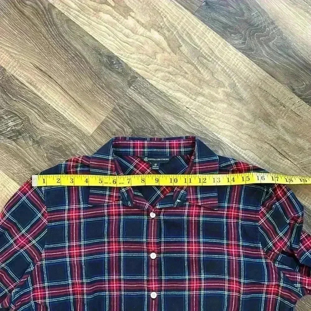 Brooks Brothers Woman’s Size 12 Multicolor Plaid Button Up Shirt - Picture 12 of 12